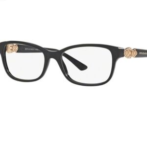 Bvlgari Black Eyeglasses 4131-B 501 Gold & Crystal Embellishments 54-17-140 Case